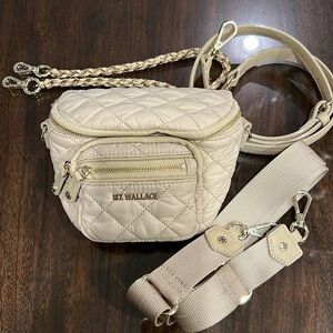 MZ Wallace Micro Crosby Sling Crossbody Bag in Buff